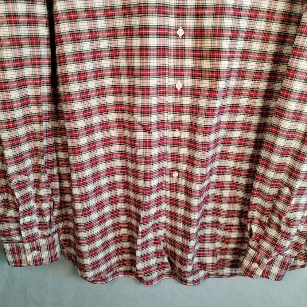 Polo Ralph‎ Lauren Shirt Mens XXL Classic Fit Plaid Red White Black Pony L/S